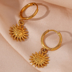 Gold-Tone Sun Huggie Hoop Earrings