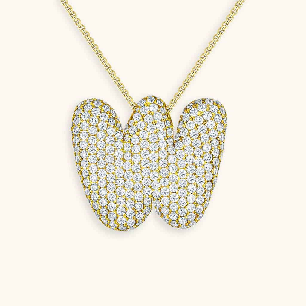 Pavé Bubble Initial Necklace