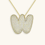 Pavé Bubble Initial Necklace