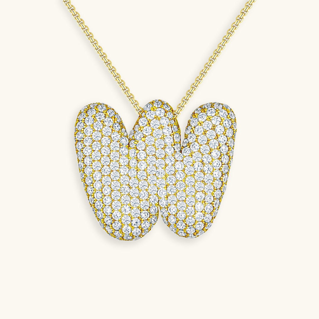 Pavé Bubble Initial Necklace