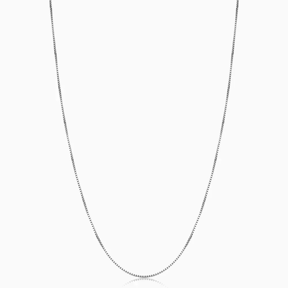 Box Pendant Necklace in Two Metal Tones