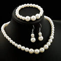 Pearl Necklace, Bracelet and Drop Earrings Collection