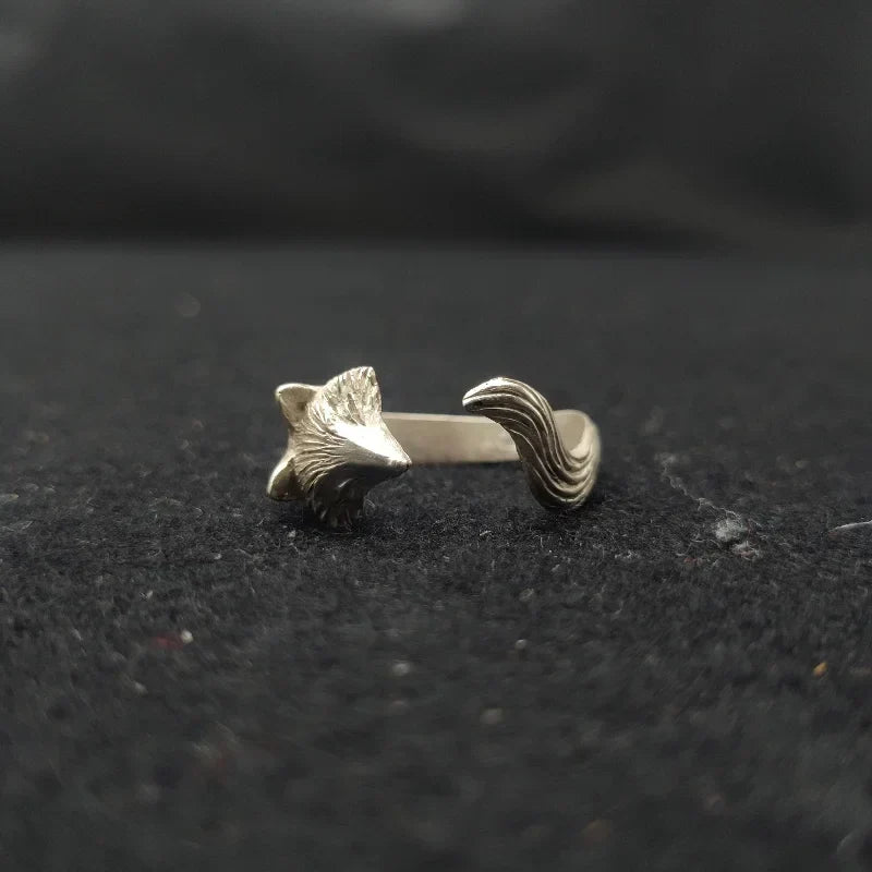 Silver-Tone Fox Ring