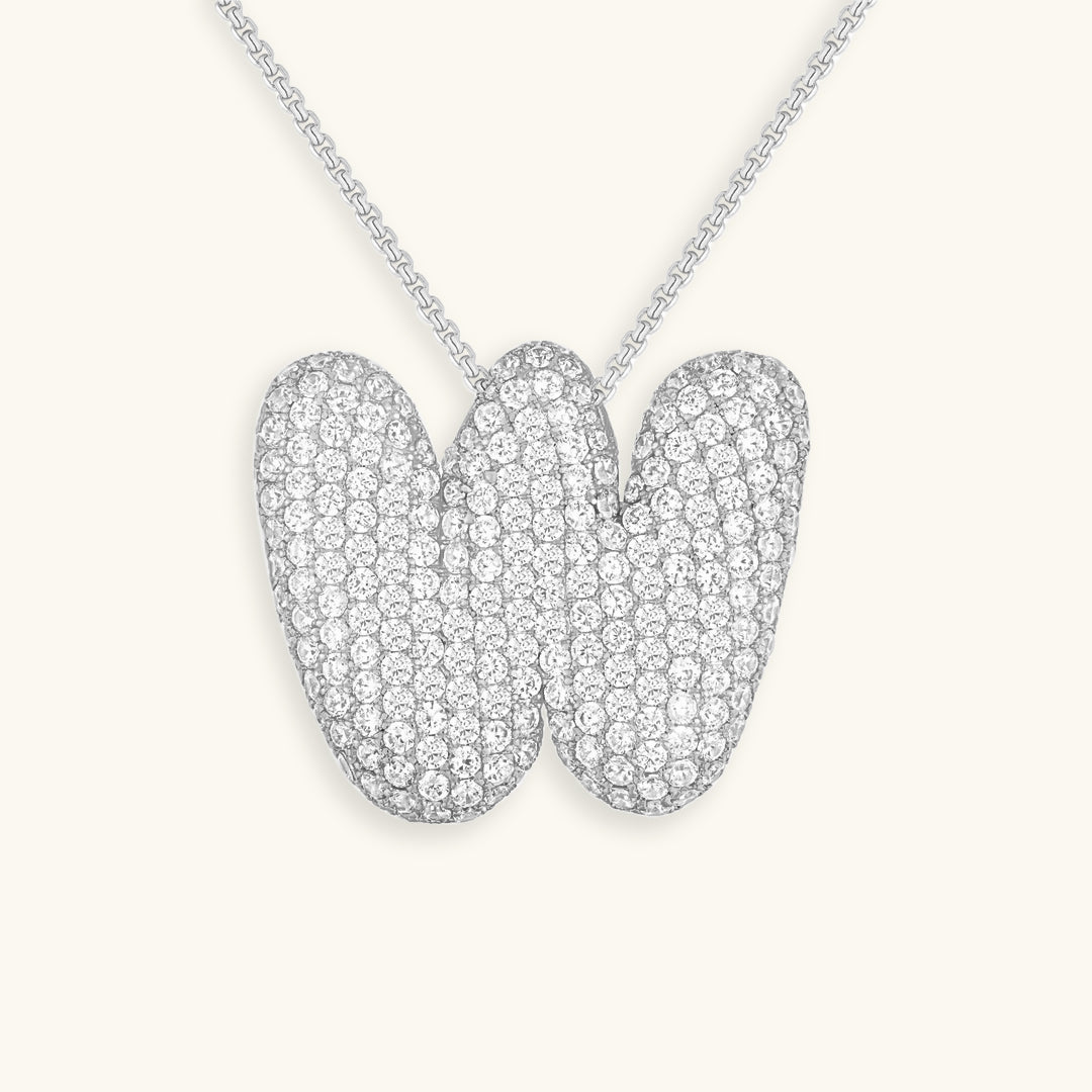 Pavé Bubble Initial Necklace