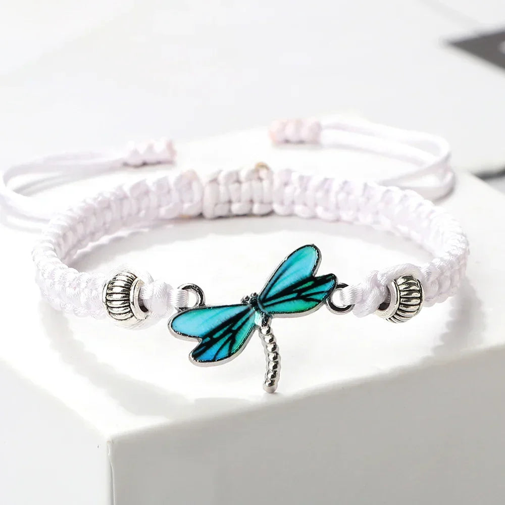 Handwoven Dragonfly Charm Bracelet