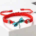 Handwoven Dragonfly Charm Bracelet