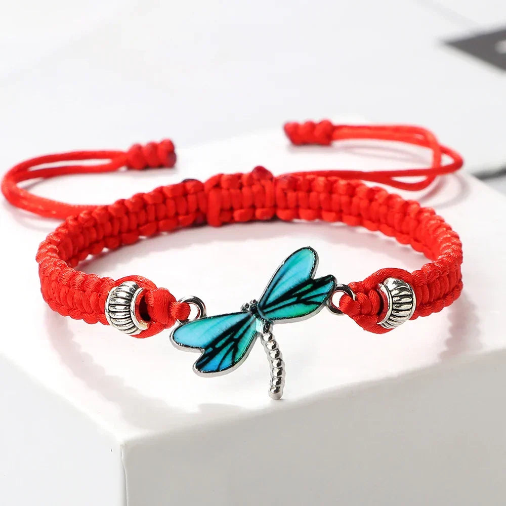 Handwoven Dragonfly Charm Bracelet