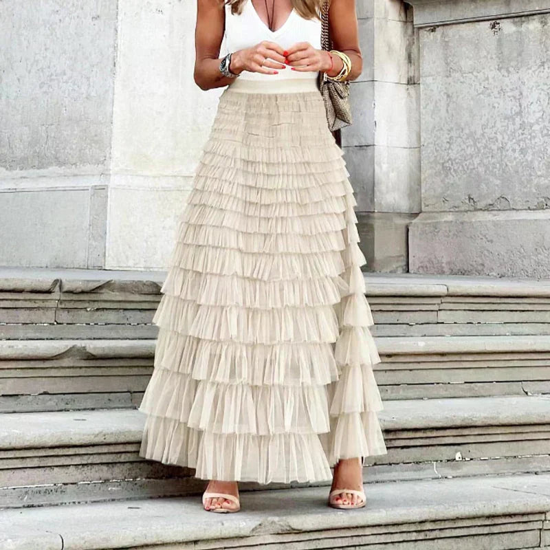Tiered Ruffle Maxi Skirt