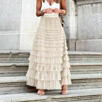 Tiered Ruffle Maxi Skirt