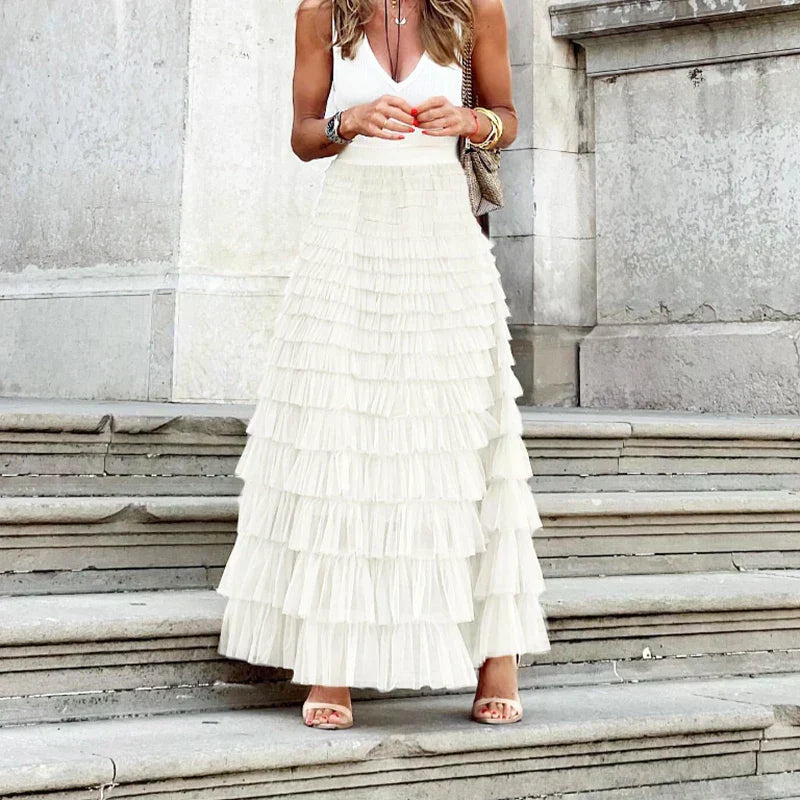 Tiered Ruffle Maxi Skirt