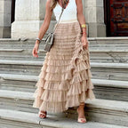 Tiered Ruffle Maxi Skirt