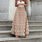 Tiered Ruffle Maxi Skirt