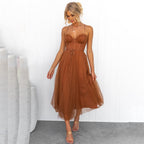 Strapless Sweetheart Corset Tulle Maxi Dress