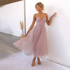 Strapless Sweetheart Corset Tulle Maxi Dress