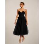 Strapless Sweetheart Corset Tulle Maxi Dress