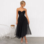 Strapless Sweetheart Corset Tulle Maxi Dress