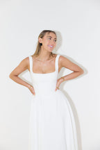 Square Neck Sleeveless Flared A-Line Maxi Dress
