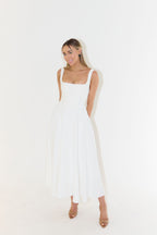 Square Neck Sleeveless Flared A-Line Maxi Dress