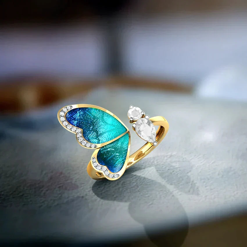 Blue Butterfly Ring