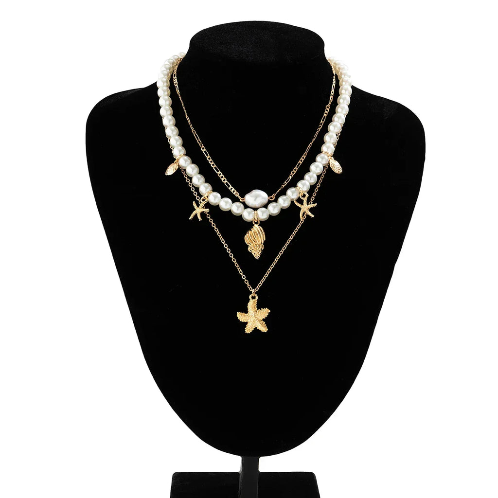 Starfish Pearl Choker Necklace