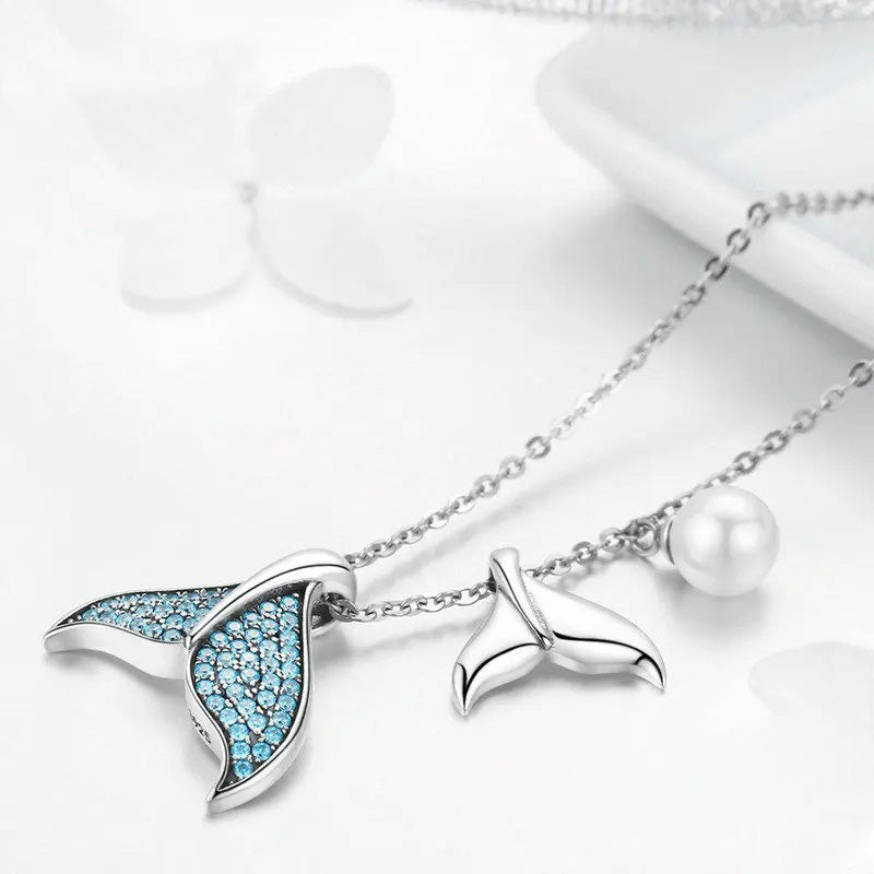 Whale Tail Pearl Necklace