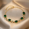 Armband met groene kristallen, geïnspireerd op de tuin