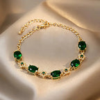 Armband met groene kristallen, geïnspireerd op de tuin