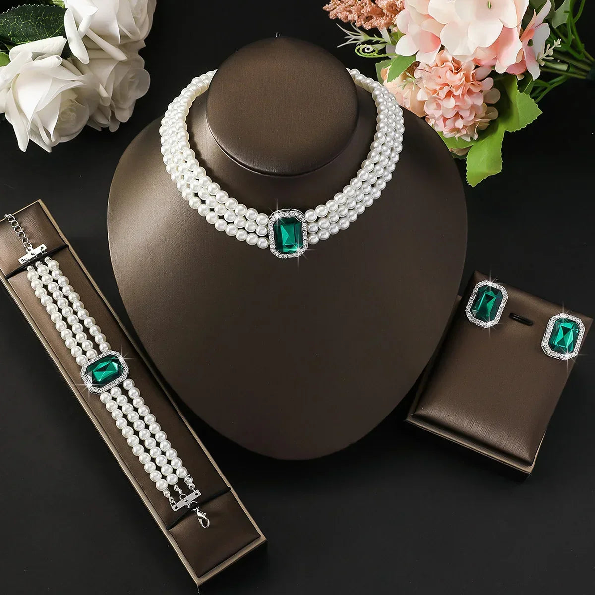 Sieradencollectie met parel en turquoise