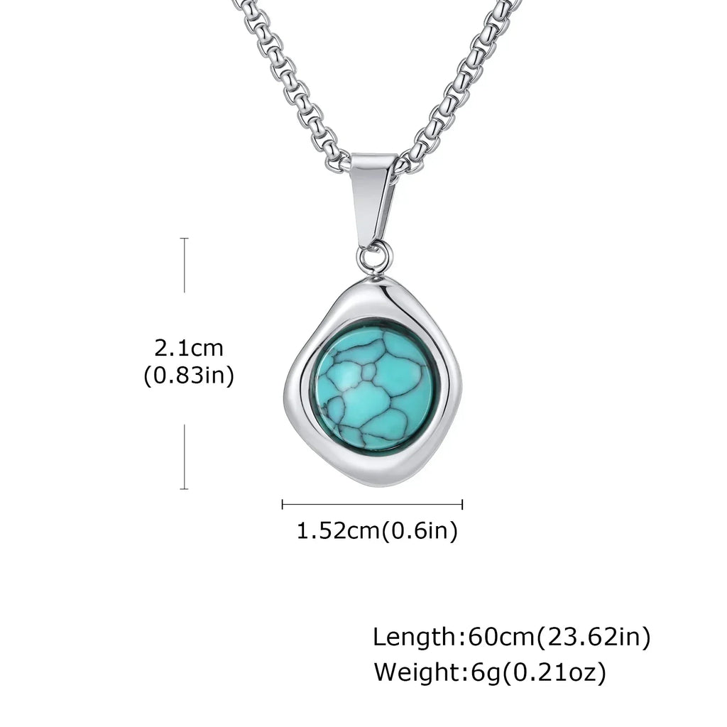 Kettingset met turquoise steenhanger