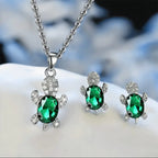 Sea Turtle Necklace and Earrings Set