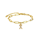 Dainty Paperclip Chain Initial Letter Bracelet