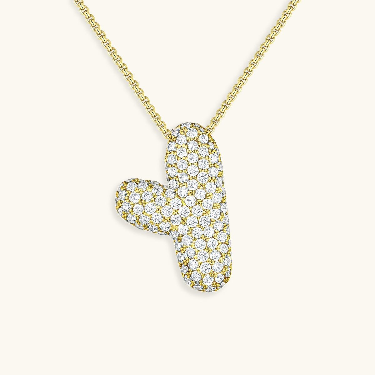 Pavé Bubble Initial Necklace