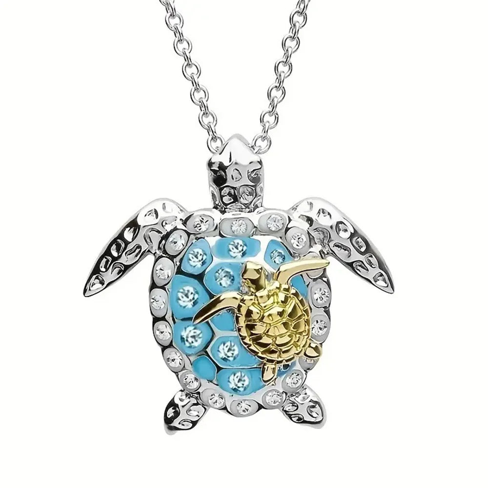 Ketting met zeeschildpadhanger in vintagestijl