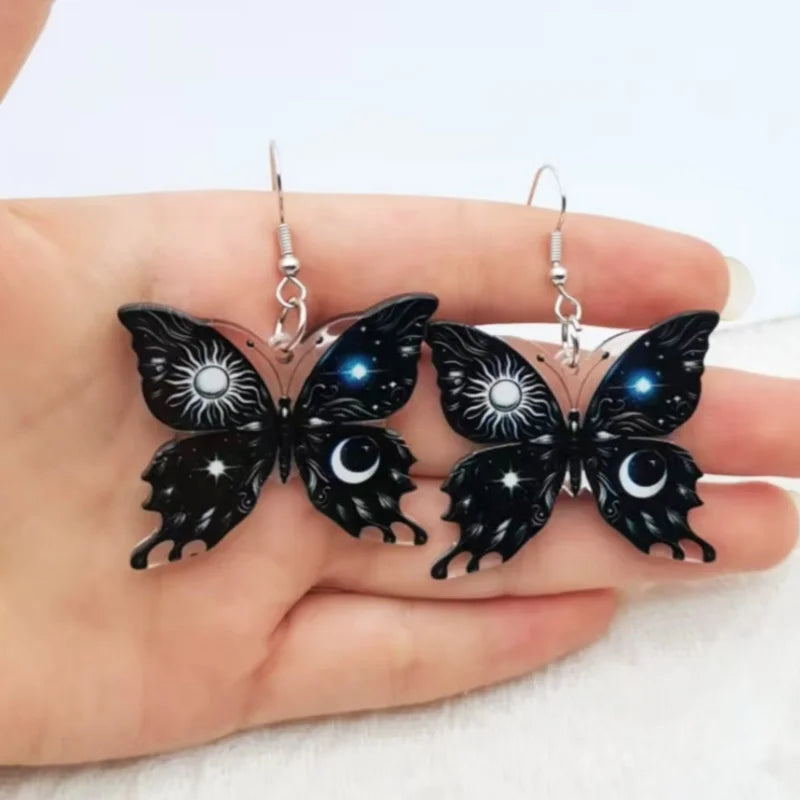 Sun, Moon and Butterfly Earrings