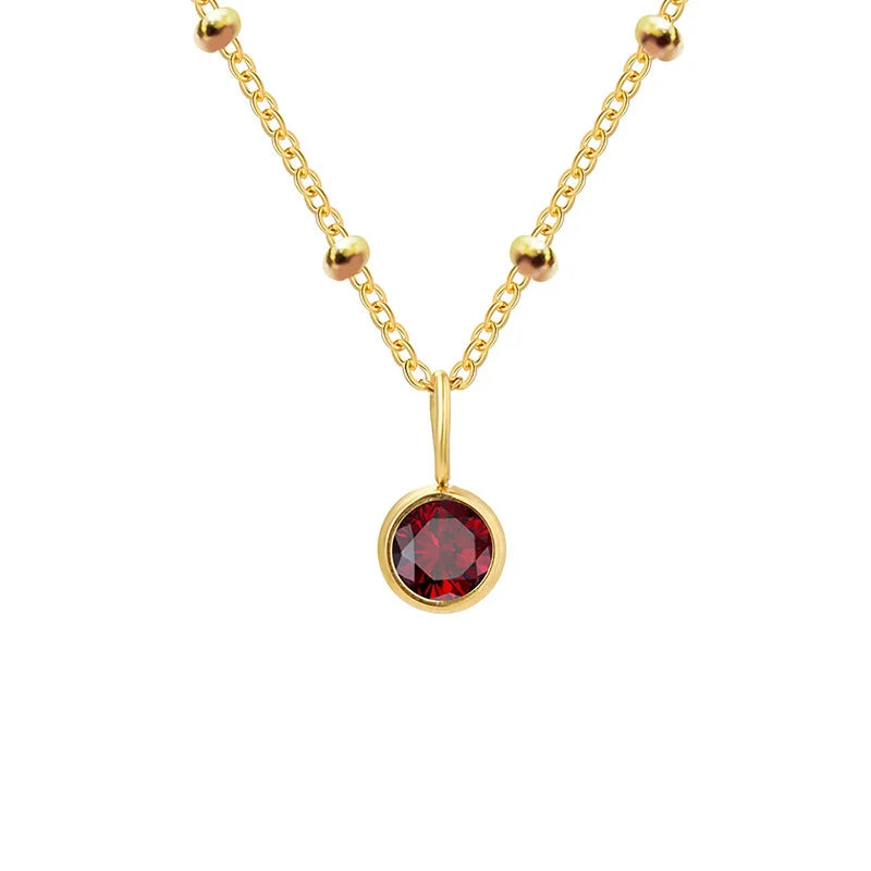 Fijne geboortesteenketting met kralenketting