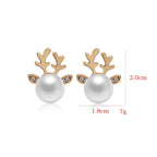 Christmas Reindeer Pearl Earrings