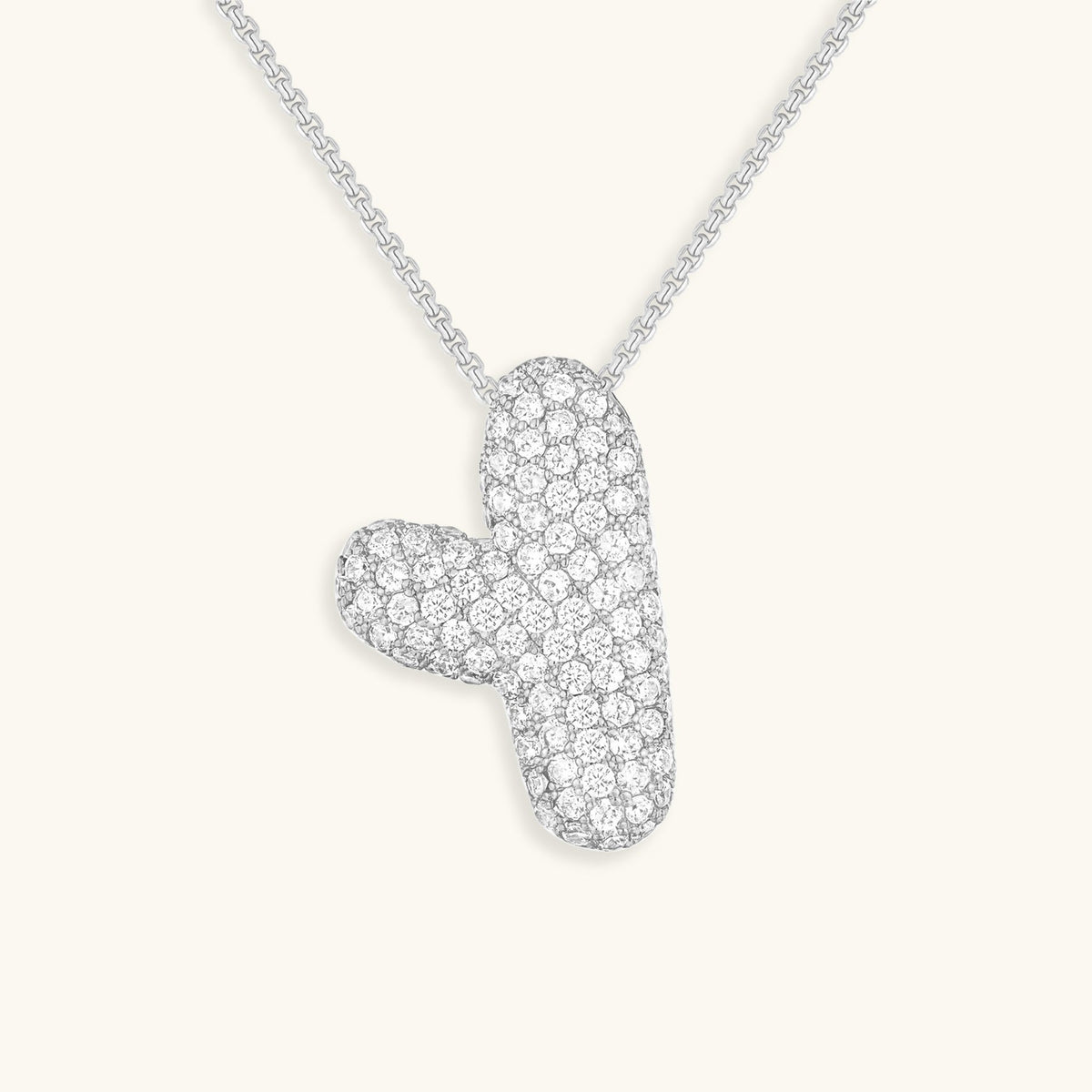 Pavé Bubble Initial Necklace