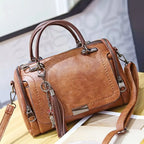 Women's Large Fringe Tassel Solid-Colour Shoulder Bag