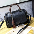 Women's Large Fringe Tassel Solid-Colour Shoulder Bag