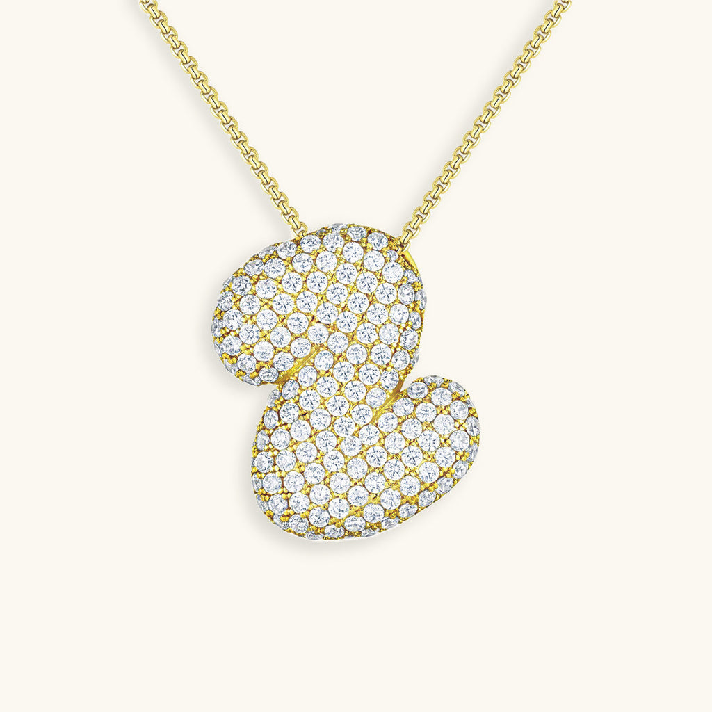 Pavé Bubble Initial Necklace