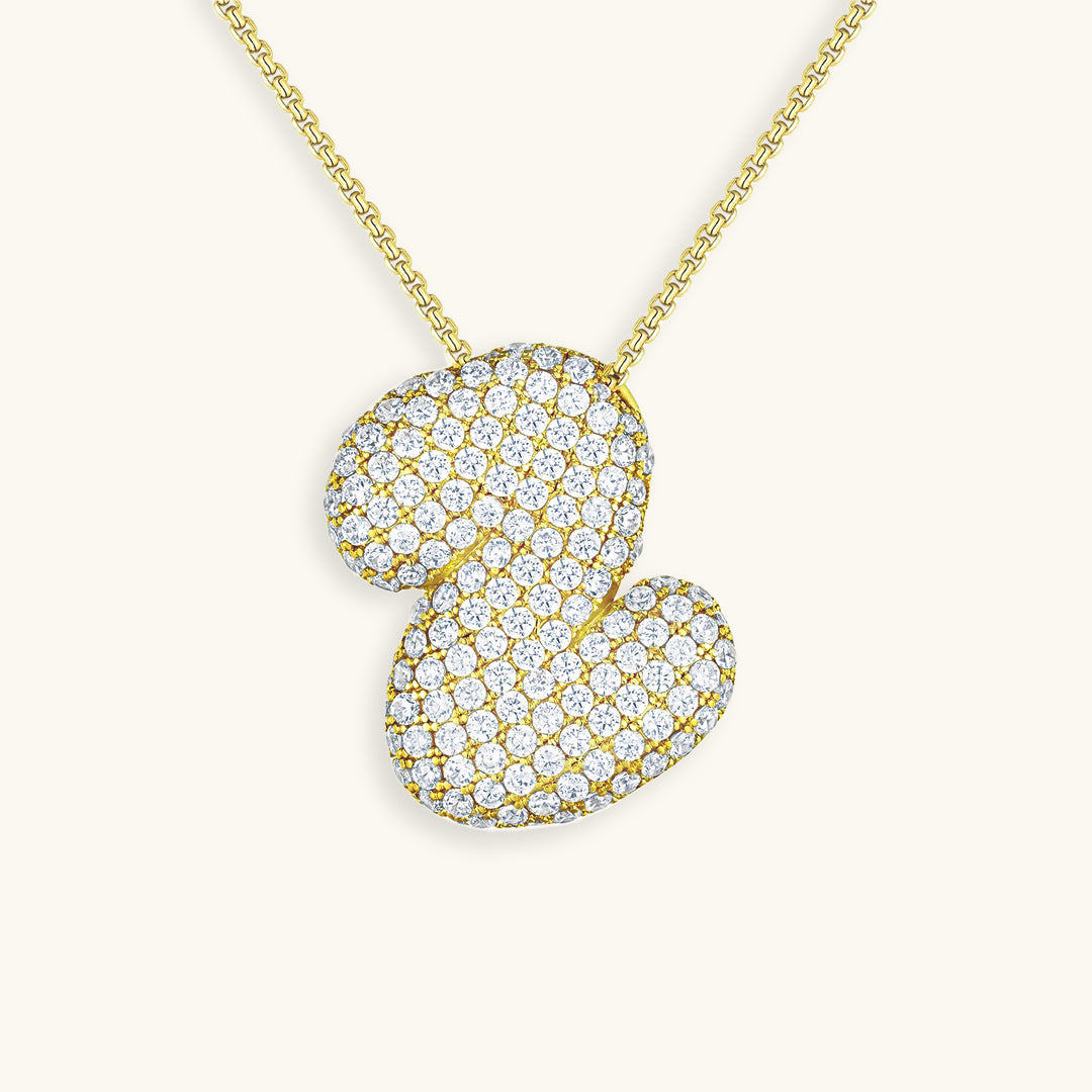 Pavé Bubble Initial Necklace