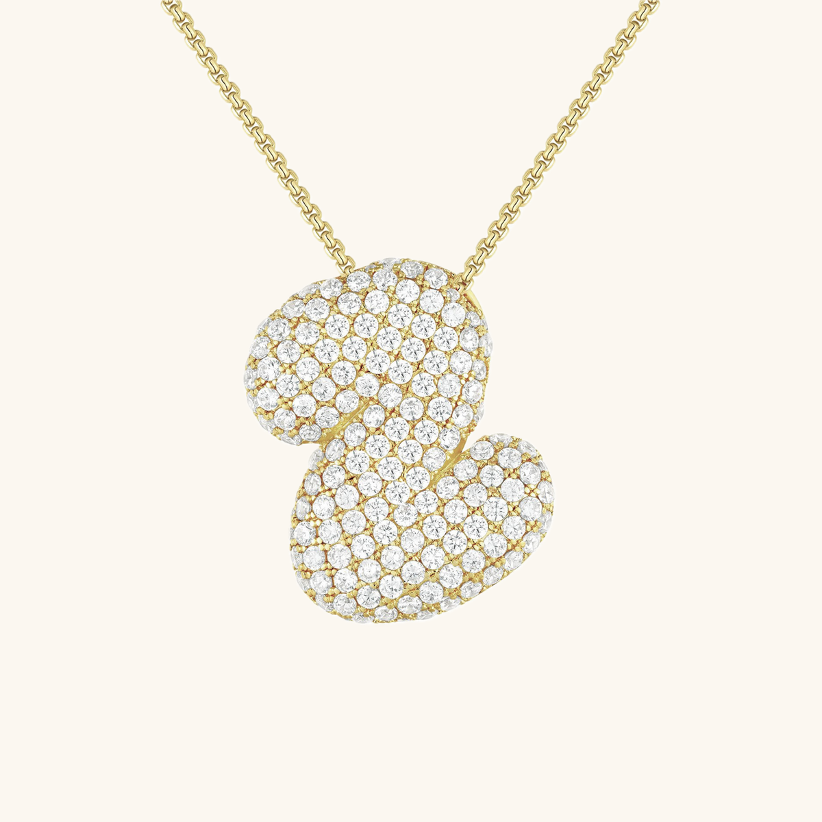 Pavé Bubble Initial Necklace