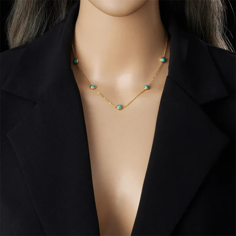 Turquoise Gold-Tone Jewellery Set