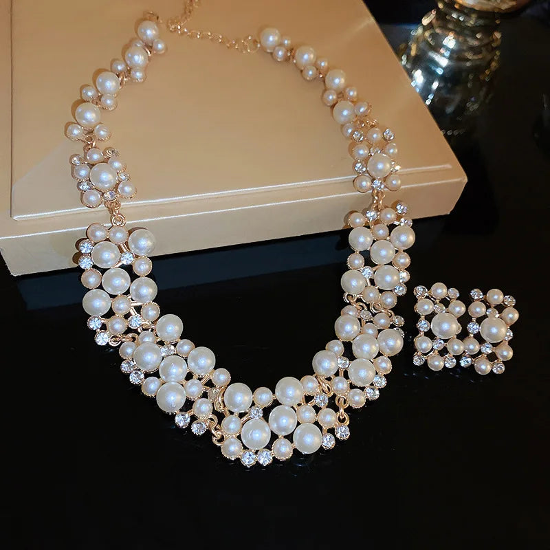 Pearl and Crystal Jewellery Set