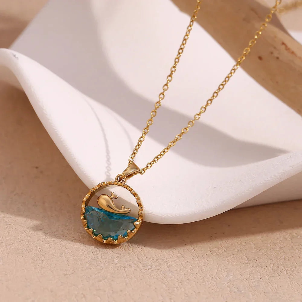 Blue Whale Pendant Necklace