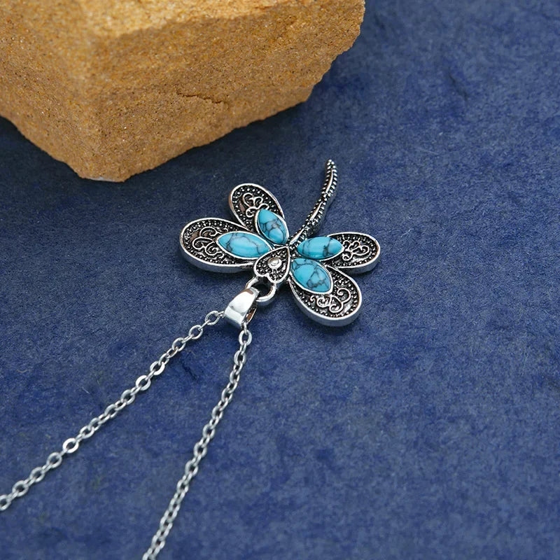 Silver-Tone Dragonfly Pendant Necklace