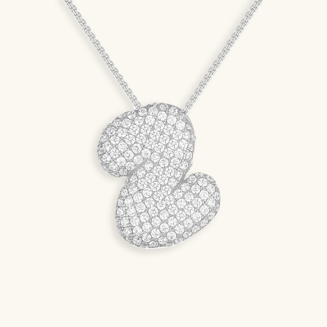 Pavé Bubble Initial Necklace