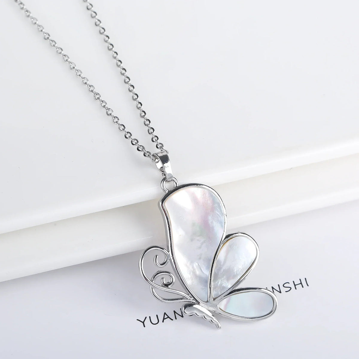 Shell Butterfly Pendant Necklace in Four Styles