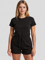 Zachte sweatshort met koordtaille en zakken opzij