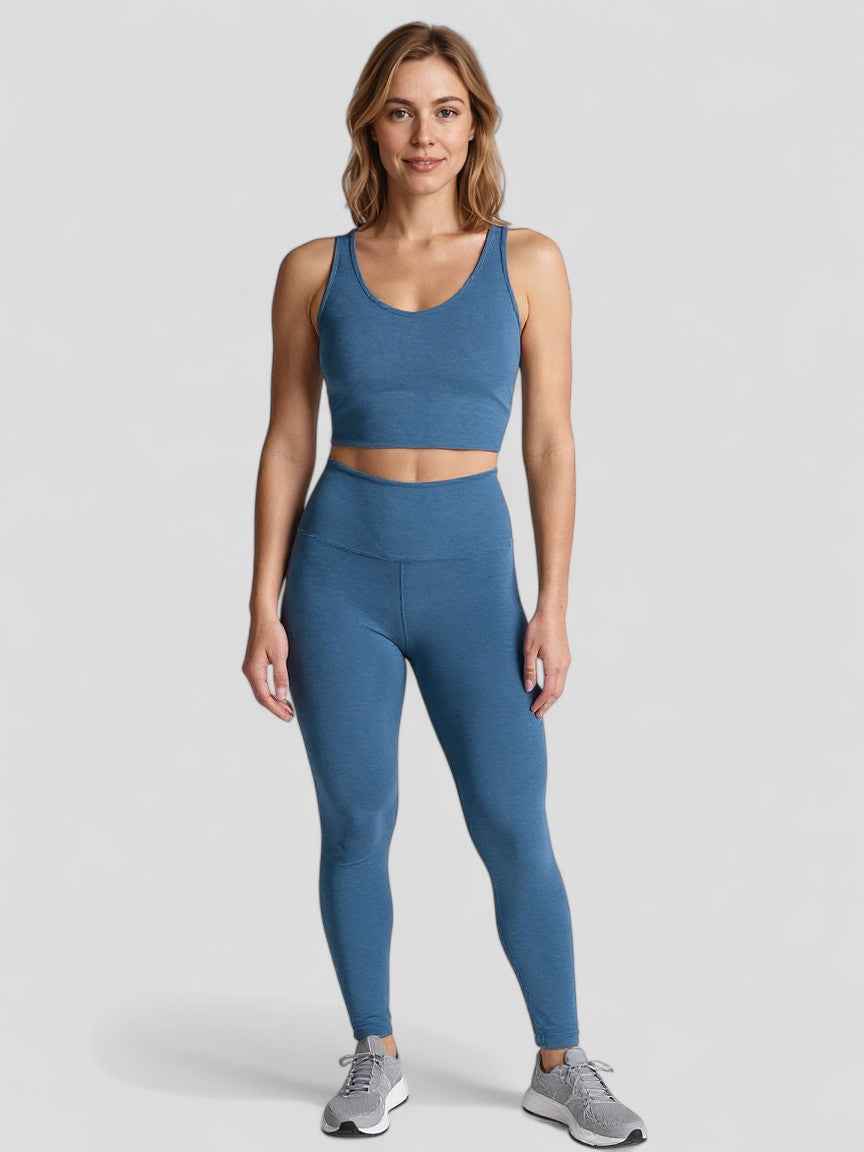 Cropped tanktop met V-hals en ingebouwde bralette